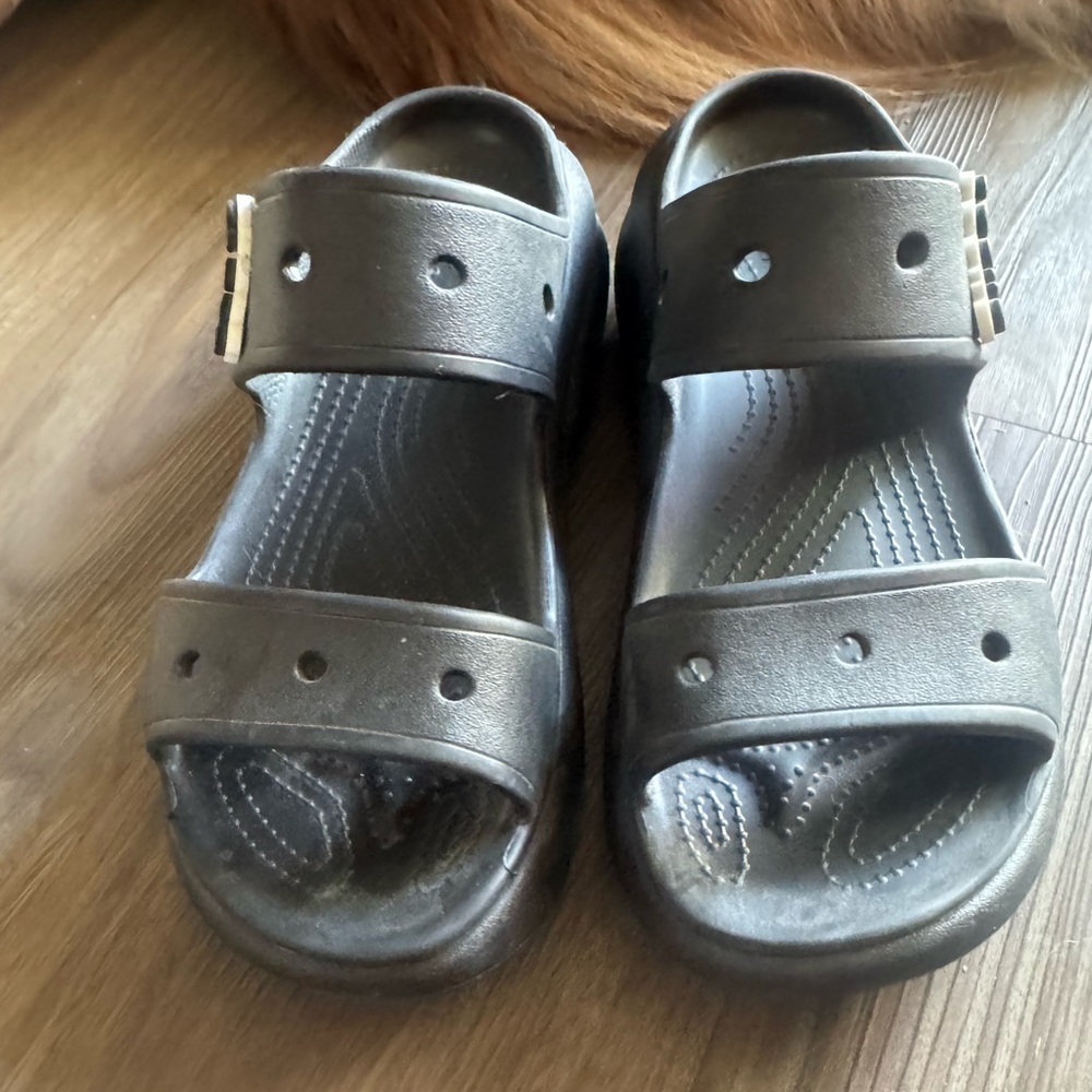 CROCS Women’s Black Double-Strap Slide Sandals